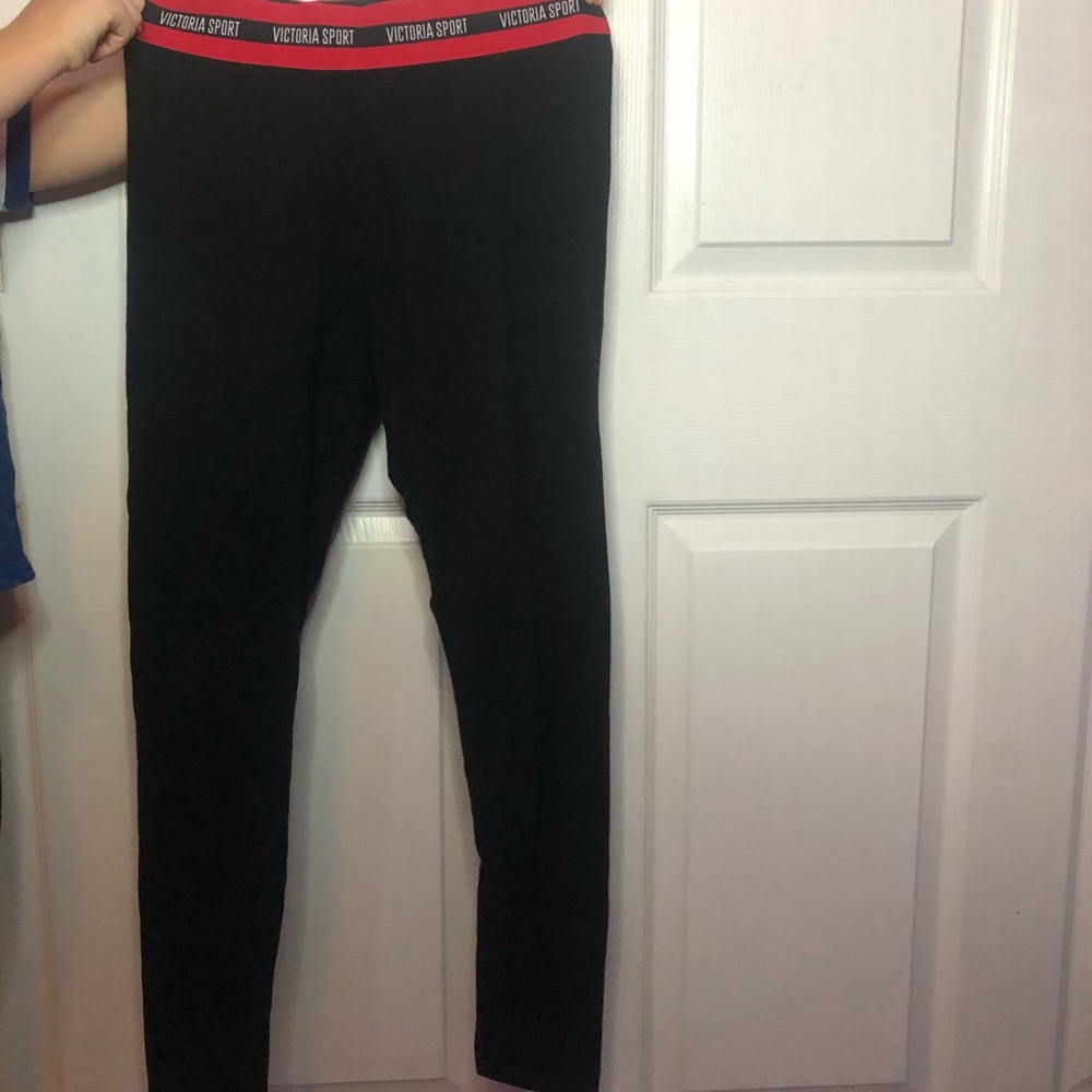 VS PINK cotton leggings w/ red waist band